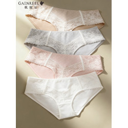 任選【89元起4條】歌瑞爾性感純欲蕾絲透氣裸感內褲女中腰三角褲
