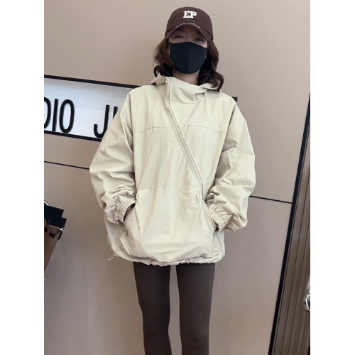 早秋款爆款連帽沖鋒衣服外套女春秋裝2025新款初秋天休閒寬鬆夾克