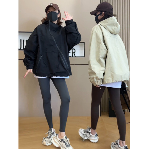 早秋款爆款連帽沖鋒衣服外套女春秋裝2025新款初秋天休閒寬鬆夾克