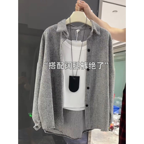 慵懶復古風法式寬鬆長袖襯衫外套女韓系洋氣百搭氣質開衫上衣秋冬