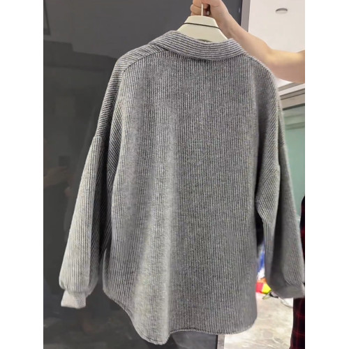 慵懶復古風法式寬鬆長袖襯衫外套女韓系洋氣百搭氣質開衫上衣秋冬