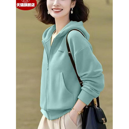 大碼衛衣女連帽外穿2025春季新款寬鬆中老年媽媽裝休閒上衣女外套