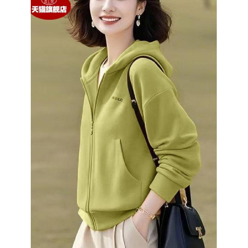 大碼衛衣女連帽外穿2025春季新款寬鬆中老年媽媽裝休閒上衣女外套