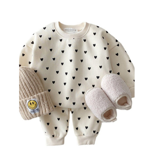 嬰幼兒純棉休閒衛衣套裝2025春秋新款男女寶寶韓版百度洋氣兩件套