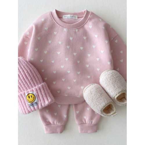 嬰幼兒純棉休閒衛衣套裝2025春秋新款男女寶寶韓版百度洋氣兩件套