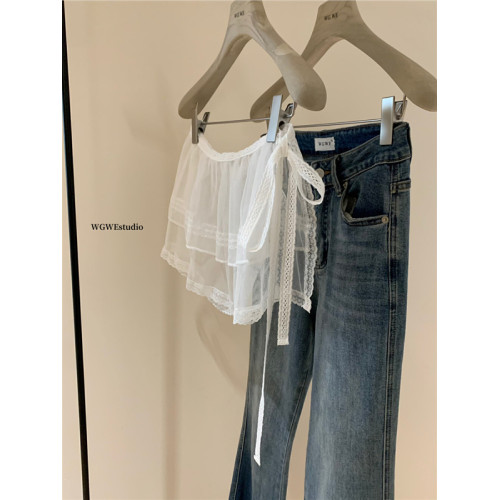 十三行 春季新款韓版chic小衆百搭一片式系帶曡穿蕾絲屁簾裙子 十三行 春季新款韓版chic小衆百搭一片式系帶曡穿蕾絲屁簾裙子