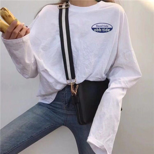 白色打底衫女寬鬆2025年新款韓版學生內搭體恤上衣ins潮長袖t恤女