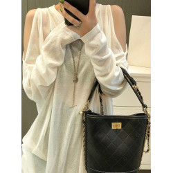 胖mm200斤大碼女裝夏季薄款露肩微透寬鬆顯瘦長袖T恤防曬衣罩衫潮