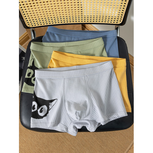 可愛貓咪男生內褲平角褲純棉石墨稀抗菌透氣卡通青少年平角短褲頭 可愛貓咪男生內褲平角褲純棉石墨稀抗菌透氣卡通青少年平角短褲頭