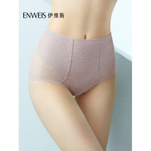 【蕾絲小耳朵高腰褲】伊維斯舒適蕾絲內褲女 收腹提臀透氣平角褲