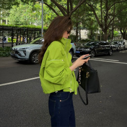 絕絕子！！超雞好看！設計感小衆休閒立領夾克短外套運動沖鋒衣女