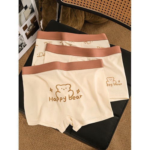 2026新款男士內褲男款純棉抗菌四角褲頭青少年男生可愛小熊平角褲