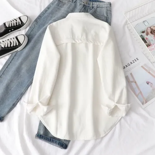 韓版加絨加厚襯衫上衣女秋冬季新款洋氣保暖百搭寬鬆外穿長袖小衫