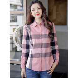 格子襯衫女長袖2025春秋新款修身棉襯衣經典上衣時尚復古打底衫潮