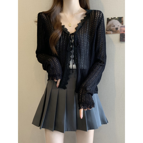 超好看鉤花鏤空針織開衫防曬外套女2026春夏季大碼胖mm吊帶裙外搭