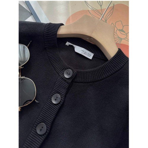 南油高奢女裝黑色長袖短款針織毛衣秋冬高級感開衫外套上衣