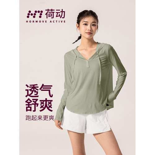 荷動/休閒連帽長袖戶外運動戶外休閒連帽長袖上衣瑜珈T恤女