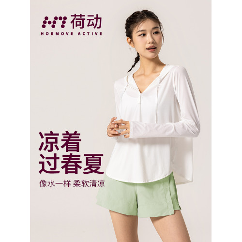 荷動/休閒連帽長袖戶外運動戶外休閒連帽長袖上衣瑜珈T恤女