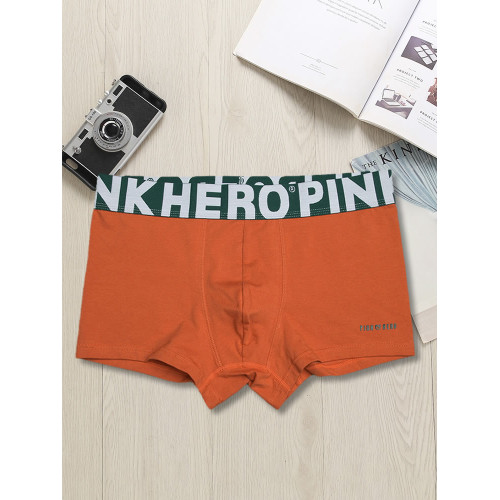 PinkHero男士平角內褲運動長款中腰舒適一片式棉質透氣大碼四角褲