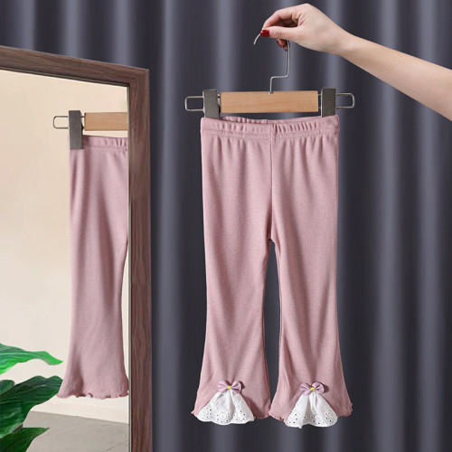 兒1童打底褲女2童長褲女寶寶2024春秋外穿棉質褲子韓版新款洋氣潮