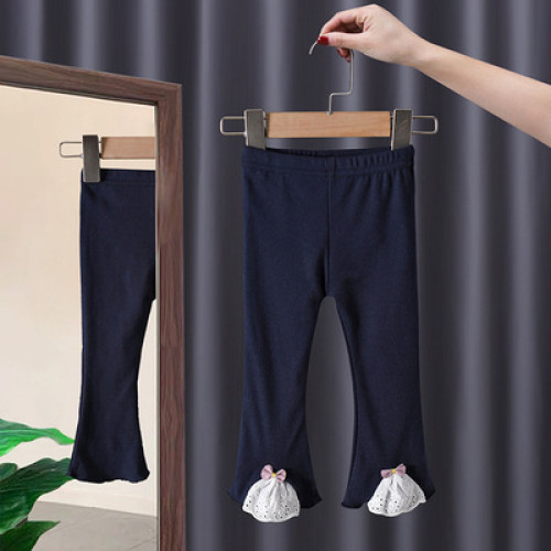 兒1童打底褲女2童長褲女寶寶2024春秋外穿棉質褲子韓版新款洋氣潮