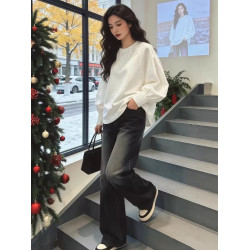 高級感輕奢白色燈籠袖襯衫女2026年早春大碼胖mm寬鬆百搭長袖上衣