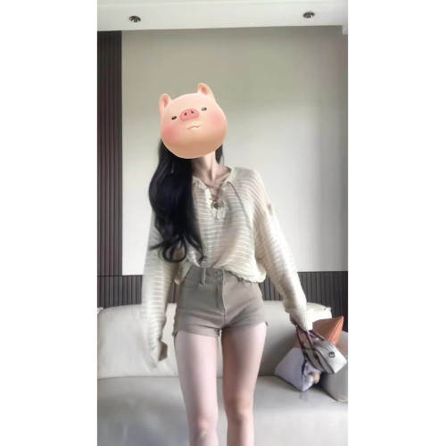 法式杏色針織鏤空防曬罩衫女夏季新款設計寬鬆顯瘦獨特別致上衣潮