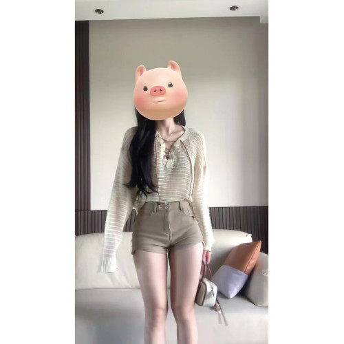 法式杏色針織鏤空防曬罩衫女夏季新款設計寬鬆顯瘦獨特別致上衣潮