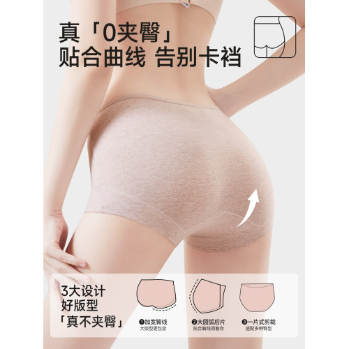 都市麗人醫用棉內褲女士純棉抗菌加長襠2026新款高腰收腹平角短褲