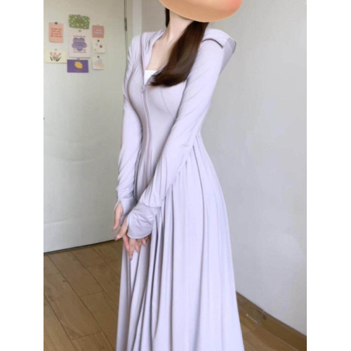 2026新款大碼女裝胖mm修身長款全身收腰冰絲防曬衣夏季連帽防曬裙