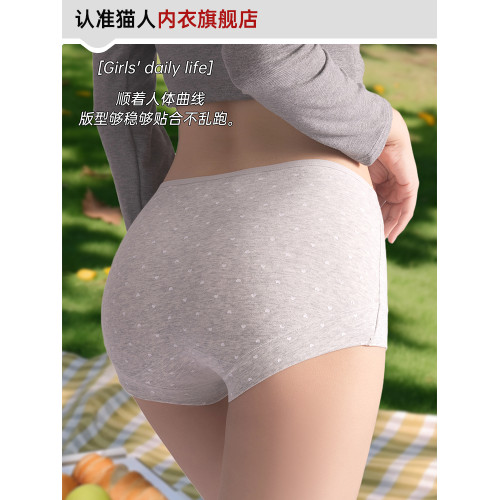 貓人純棉平角內褲女10A抑菌襠無痕透氣收腹提臀不夾pp四角短褲頭