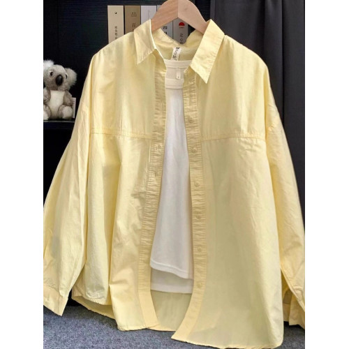 藍色純棉襯衫女2025春夏新款防曬衣寬鬆休閒襯衣秋季外套百搭上衣