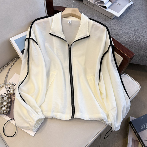 廣州十三行爆款~撞色設計輕薄防紫外線防曬衣+短褲兩件套裝女夏季