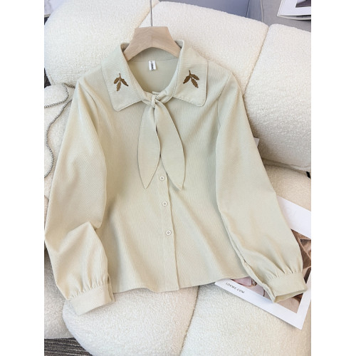 燈芯絨法式氣質高級感長袖襯衫女2026秋新款小個子設計感小衆上衣