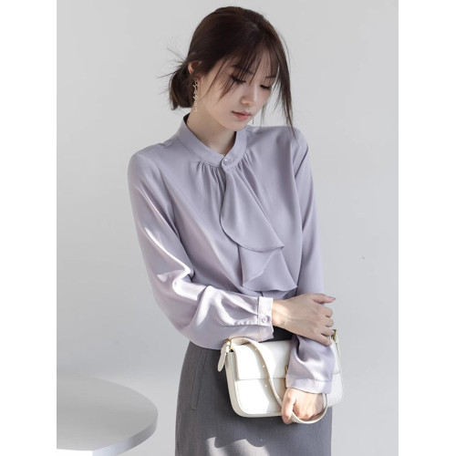 法式優雅飄帶襯衫女春季新款設計感小衆溫柔襯衣氣質通勤長袖上衣