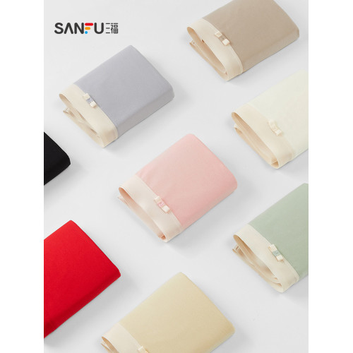 三福 女中腰包臀內褲 撞色腰頭彈力柔軟半平角內褲女448868