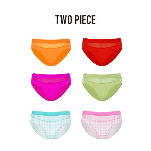 【99/3條】TWOPIECE親膚女三角褲女網紗拼接內褲印花短褲