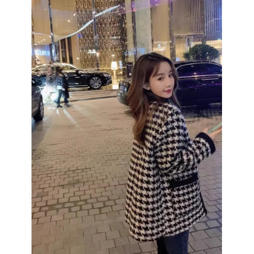 氣質女裝2025年新款冬季時尚法式高級感小香風休閒寬鬆千鳥格外套