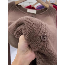 韓系高級感咖啡色針織開衫女秋冬季浙江桐鄕濮院毛衣外套長袖上衣