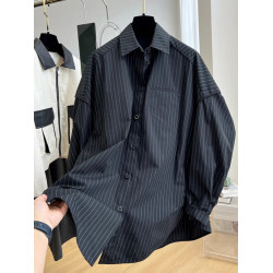 長袖襯衫女2026春秋新款胖妹妹設計感小衆獨特別致條紋上衣高級感