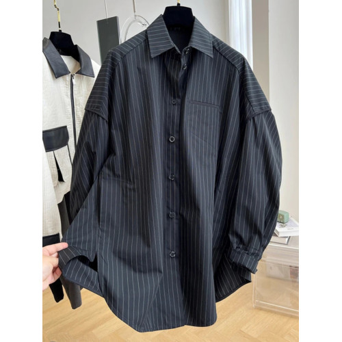 長袖襯衫女2026春秋新款胖妹妹設計感小衆獨特別致條紋上衣高級感