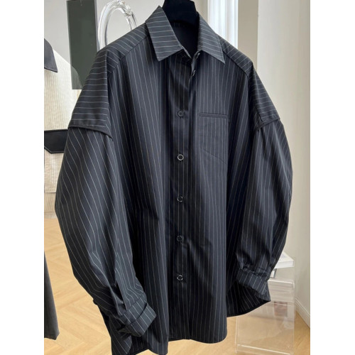 長袖襯衫女2026春秋新款胖妹妹設計感小衆獨特別致條紋上衣高級感