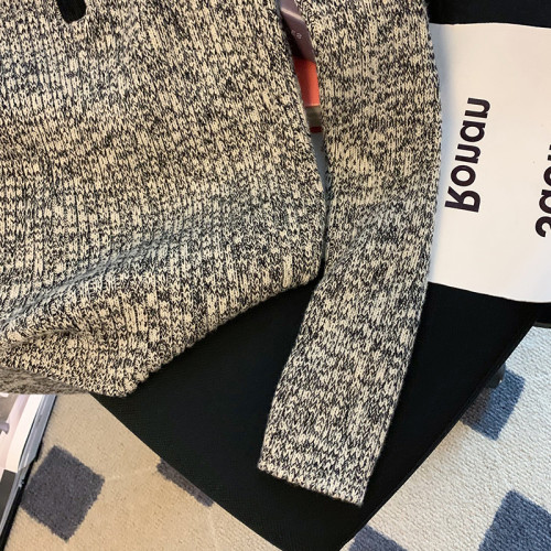 2025廣州十三行爆款女裝拉鍊繙領針織衫女氣質修身顯瘦長袖打底衫