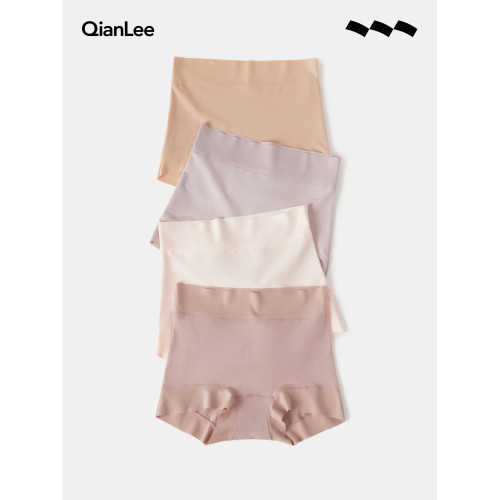 QianLee高腰內褲女士純棉襠舒適包臀短褲大碼無痕小平角莫代爾棉