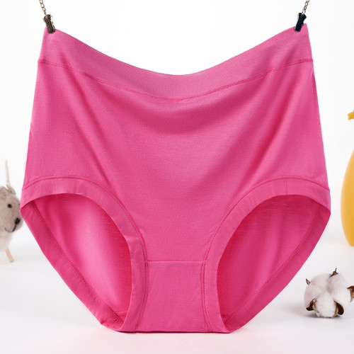 2-4條莫代爾棉三角內褲女士高腰竹纖維加肥加大碼紅色200斤短褲頭