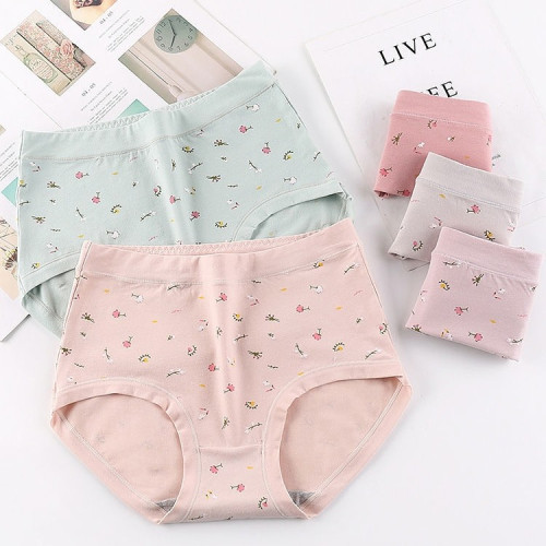 高腰內褲女媽媽純棉抗菌夏季大碼胖MM200斤中老年人蓋肚臍平角褲