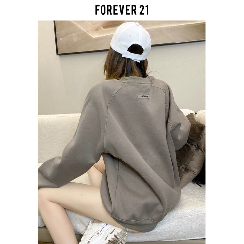 秋冬加絨加厚潮牌灰色衛衣女寬鬆遮屁股上衣寬鬆中長款復古慵懶風