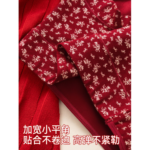 都市麗人紅色平角內褲女士純棉10a抑菌2025新款無痕本命年四角褲
