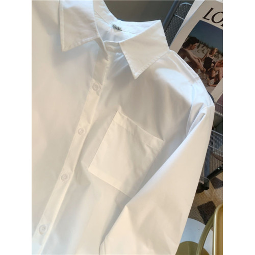 原創JK製服襯衫女長袖白色基礎款春秋季款外穿內搭學院風寬鬆上衣