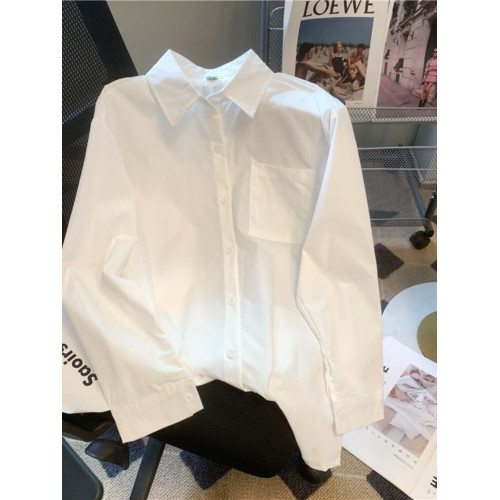 原創JK製服襯衫女長袖白色基礎款春秋季款外穿內搭學院風寬鬆上衣